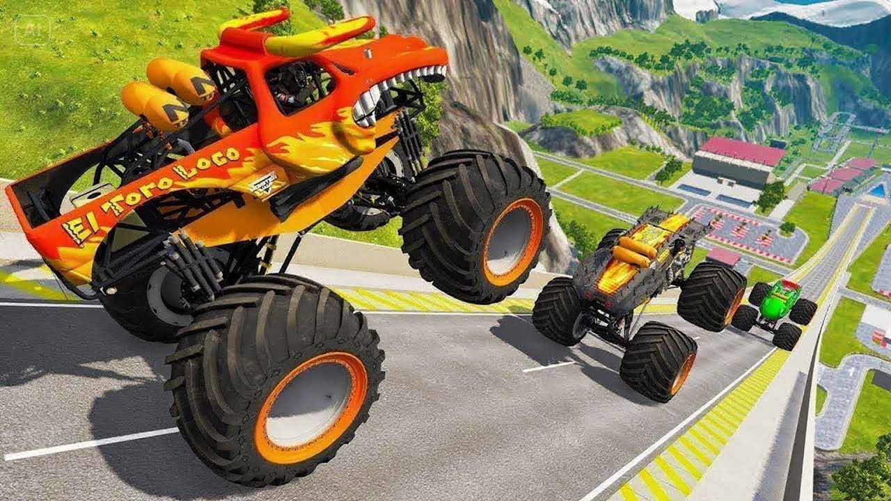 High-Octane Monster Truck Spectacle: Epic Jumps and Explosive Stunts Live