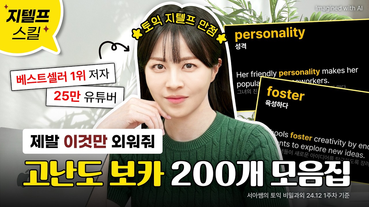 최신 트렌드 꾹꾹 눌러 담은 고난도 VOCA 200개 모음집🗂️ :: 틀기만 해도 귀가 뚫리고 뜻이 눈에 보임🔥[서아쌤의 비밀과외]