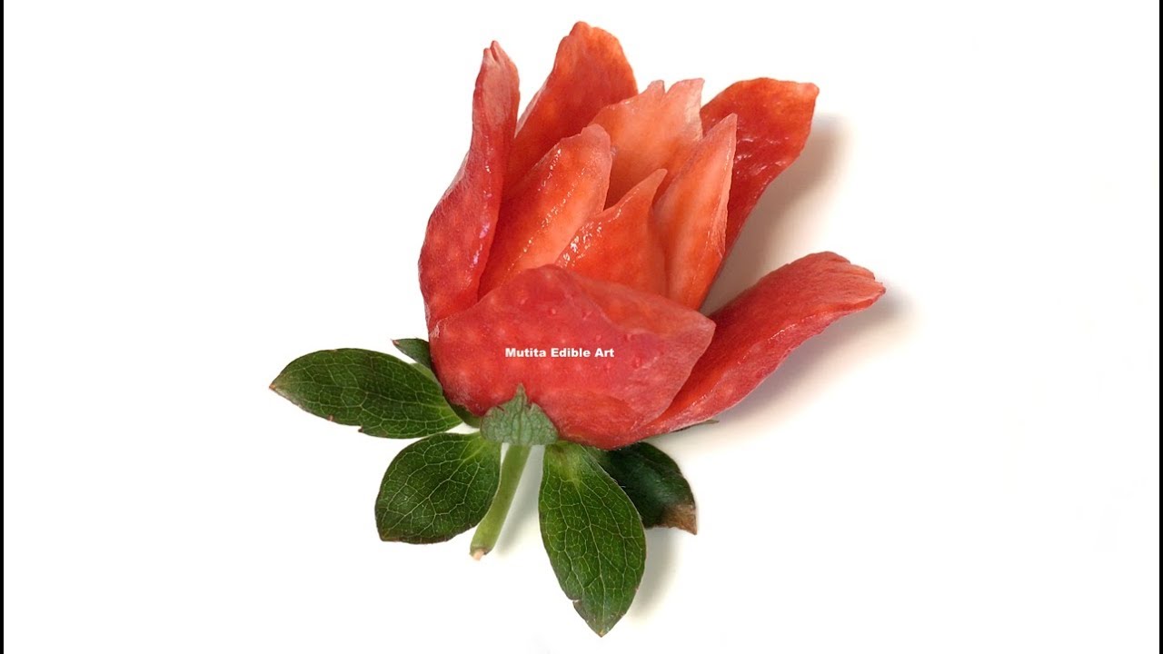 Strawberry Rose | Beginners Lesson 152 | By Mutita Edible Art Of Fruit & Vegetable Carving Videos
