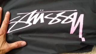 Unboxing STUSSY Spring Coach Black Jacket With Pink Lettering Full HD 2017