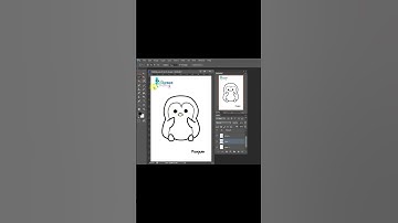 HOW TO DRAW PENGUIN | PHOTOSHOP DRAWING | EASY DRAW STEP BY STEP TUTORIAL #shorts
