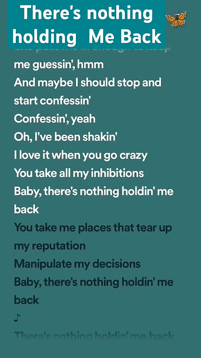 There's nothing holding Me back (Sped up)🦋