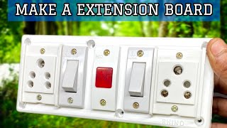 How To Make Extension Board| 2 Switch 2 Socket Electric Board Connection