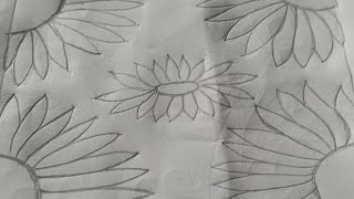 sunflower bedsheet drawing | how to flower bedsheet drawing design | bedsheet drawing