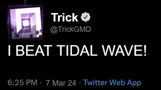 Everyone's Reaction To Trick BEATING Tidal Wave (First Victor Race)(Geometry Dash)