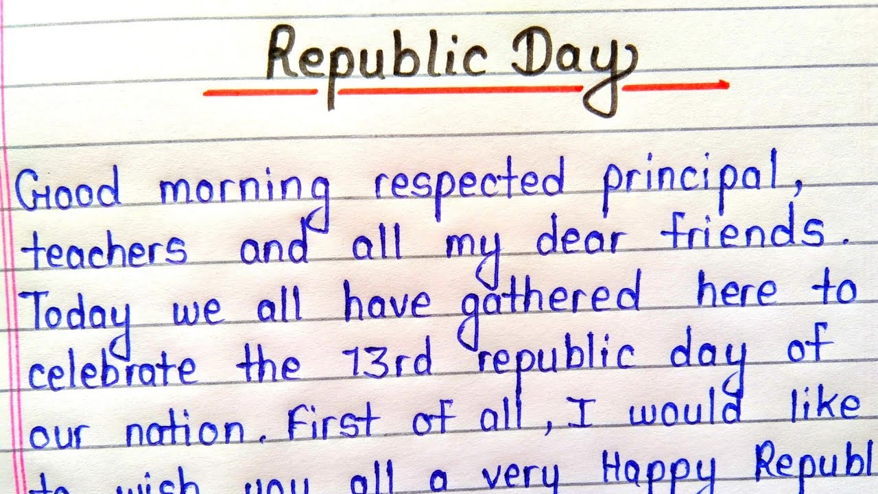 republic day speech writing english