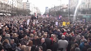 Opposition supporters rally in Belgrade amid allegations of fraudulent elections