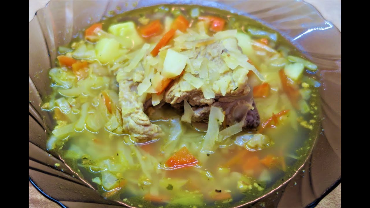 СУП ИЗ ДУШНОЙ КАПУСТИ С РЕБРАМИ