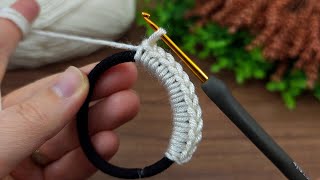 only 3 chains **!! The easiest crochet hair band model #crochet #knitting #tunisian
