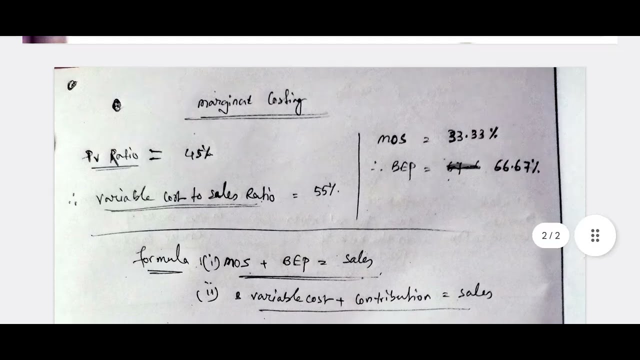 1 Marginal costing important questions in bengali CU BU WBSU YouTube