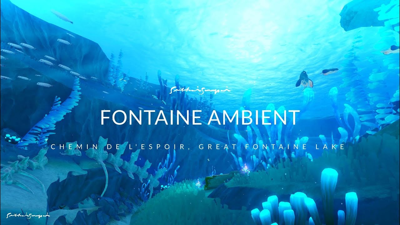 Chemin de L'Espoir Fontaine Ambient Background Music Calm Underwater Sound (1Hr) | Genshin Impact