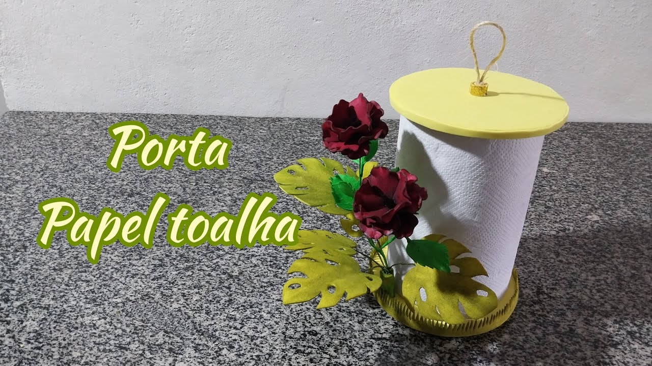 DIY ( PORTA PAPEL TOALHA ) em Eva e papelão 🧻