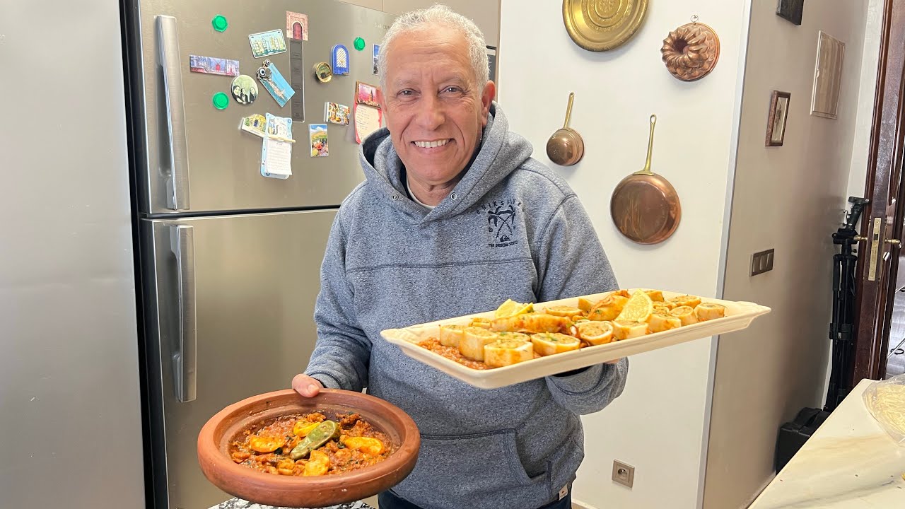 شهيوات رمضات الكلمار معمربحشوة بالخضر طايب زبدة و طجين كروڤيت بيلبيل مشرمل لذيذ بزاف احتافضو بالوصفة