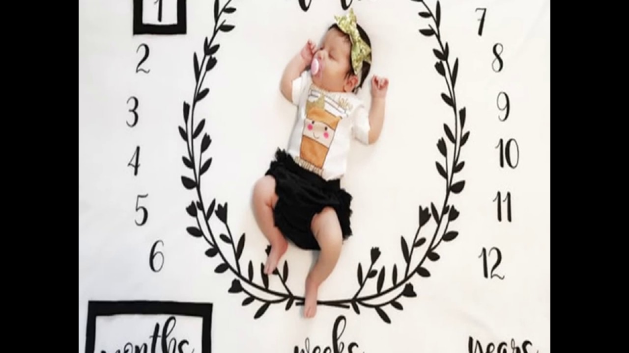 6 kind Newborn photography props blanket soft Sleeping blankets 1-12 digital  letters blanket