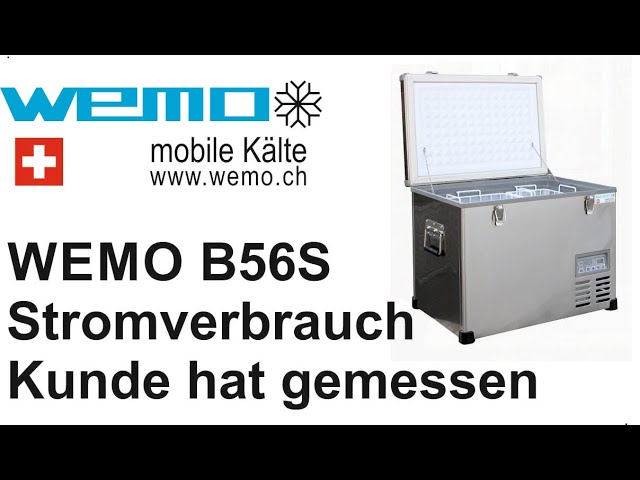 Stromverbrauch Kompressorkühlbox WEMO B56S für Boot und Wohnmobil