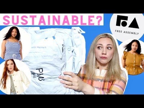 Trying Walmart's Sustainable Free Assembly Clothing Line! Midsize Try-On  Haul 