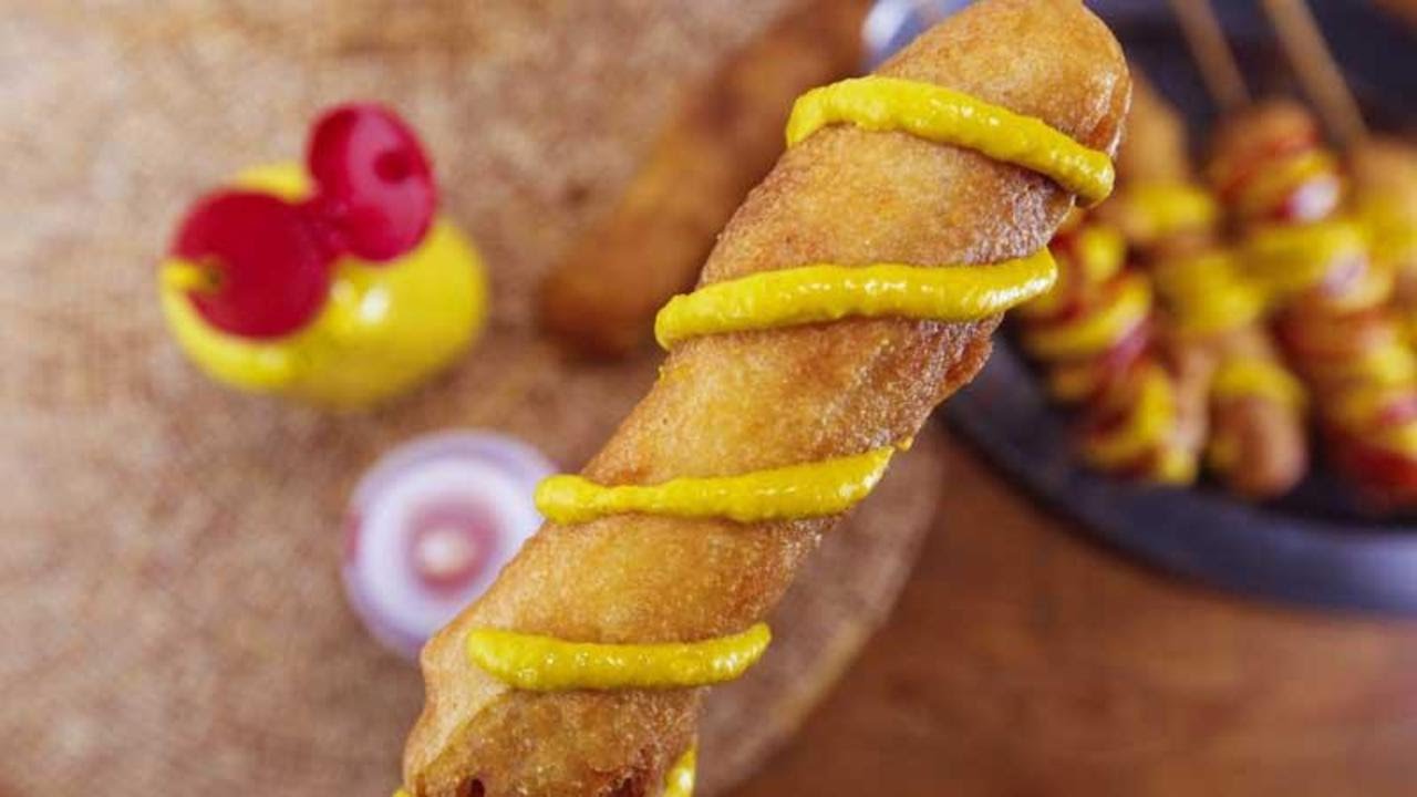 Sunny Anderson's Easy Pancake Mix Corn Dogs - YouTube