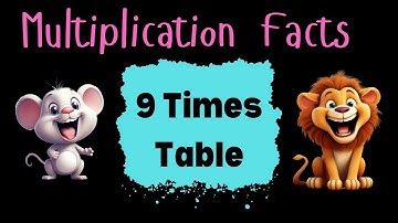 9 Times Table | Multiplication Facts | Flashcards | Learn to Multiply by Nine | Cute Animals