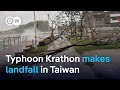 Weird Typhoon Krathon Lands On Taiwan S West Coast DW News Weird Typhoon Krathon Lands On Taiwan S West Coast DW News