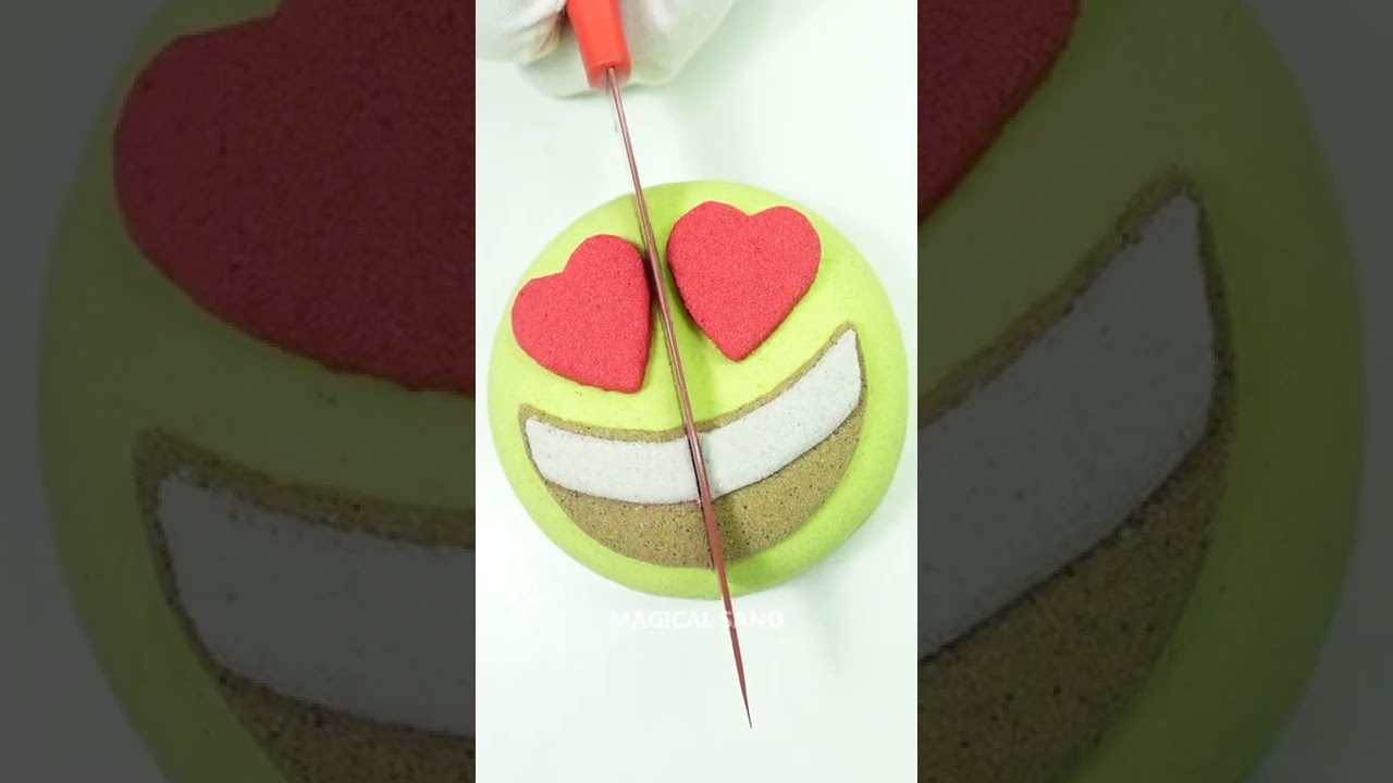 Funny emotions Emoji satisfying kinetic sand