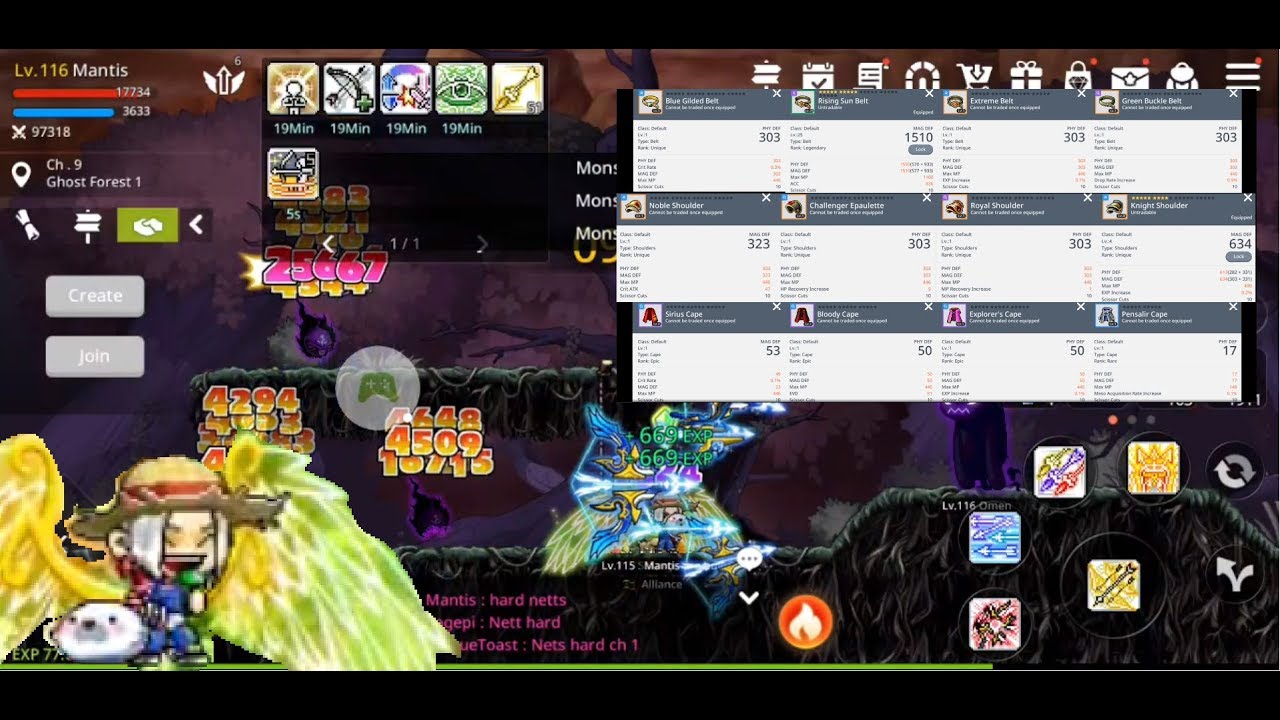 maplestory m all weapon