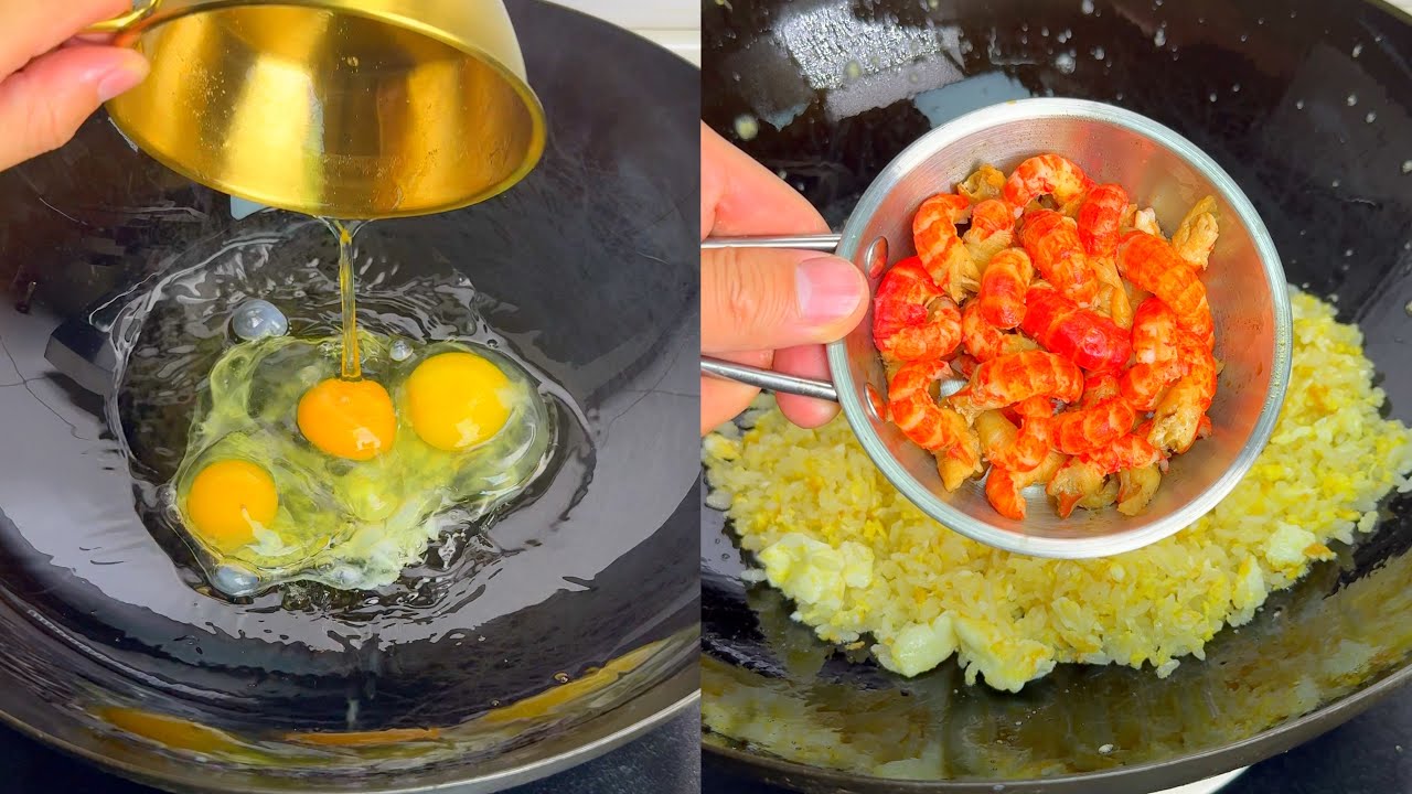 Cryfinish On Rice Two Egg Fried Rice Styles — Crayfish vs Black Pepper Beef - YouTube