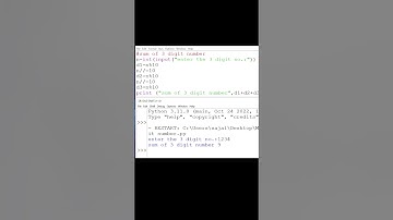 sum of 3 digit number in python #shorts #python #pythonbasics