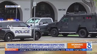 Suspect wanted for attempted murder on a peace officer in custody after nine-hour Beverly Hills stan