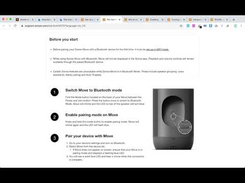 How to pair Sonos Move with Bluetooth?