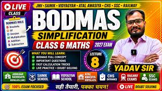 L-8 BODMAS LIVE 🔴 | JNV Sainik VidyaGyan CHS Railway Maths 2027 🚀 | Most Important Questions
