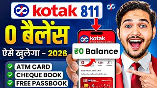 Kotak Mahindra Bank Open Account Zero Balance | Kotak 811 Account Opening Online Zero Balance