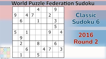 WPF Sudoku 2016 Round 2 - Classic Sudoku 6