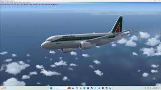 FSX AI Alitalia A-319 over the Mediterranean