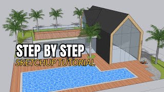 SketchUp Tutorial  Modern Unique Scandinavian House Design