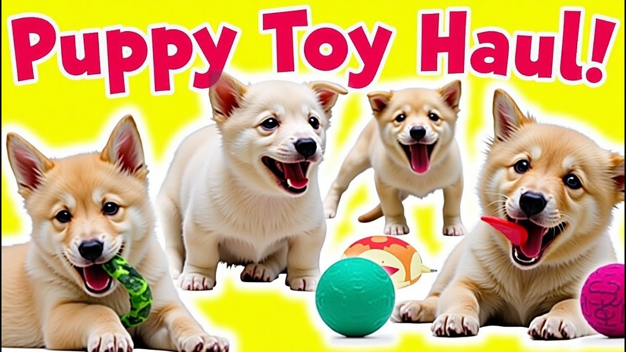 Игрушка для щенков! Пушистое трио пробует потрясающие игрушки для питомцев 