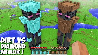 I can build BIGGEST ARMOR FOR ENDERMAN TITAN DIAMOND vs DIRT in Minecraft ! ARMOR BATTLE !