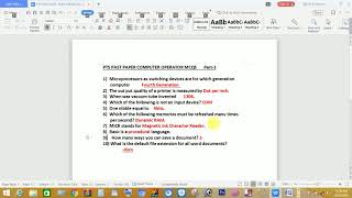 PTS past paper of computer operator