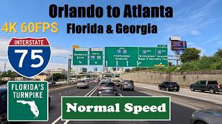 4K Orlando to Atlanta. Florida & Georgia. Interstate 75 North I 75. Florida's Turnpike.