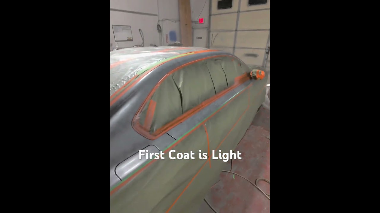 First coat of liquid Wrap is applied light 