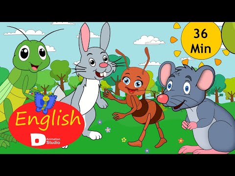 Best English stories  - New Stories for Kids 2022 - the fox and crow - The Ant and Grasshopper