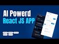 How to create AI App | AI Powerd React APP | AI Powered Dashboard