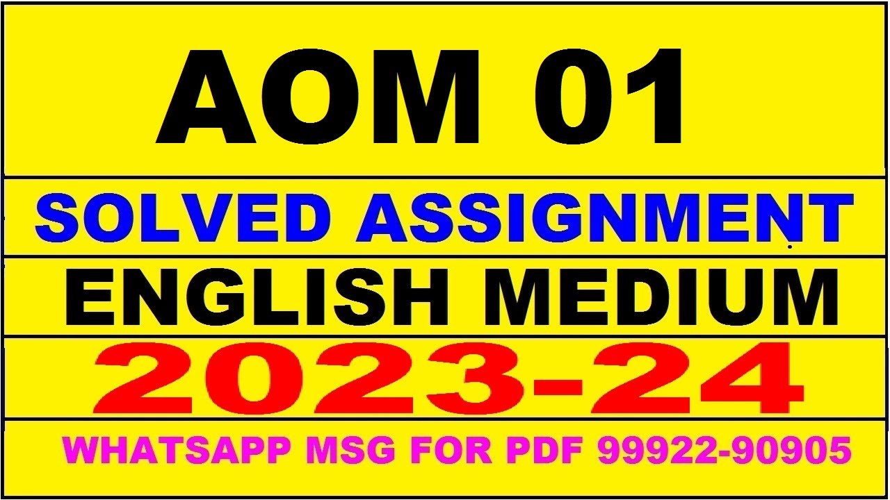 aom 01 solved assignment 2023-24 | aom 1 solved assignment in english 2024 | aom 1 2024