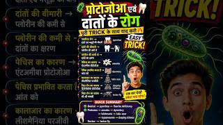 🔥 Protozoa & Dental Diseases Tricks in 1 Minute #gk #facts #1minute #studyshorts #viral #shortsindia