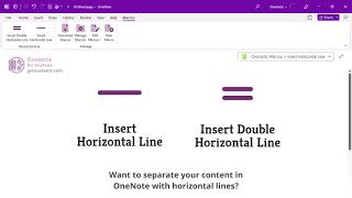 Insert Horizontal Line in OneNote