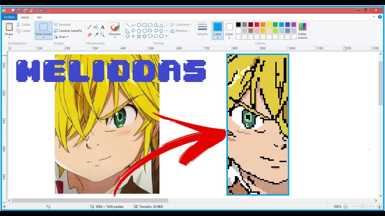 MELIODAS hecho en PAINT /Nanatsu No Taizai / Seven Deadly Sins-7