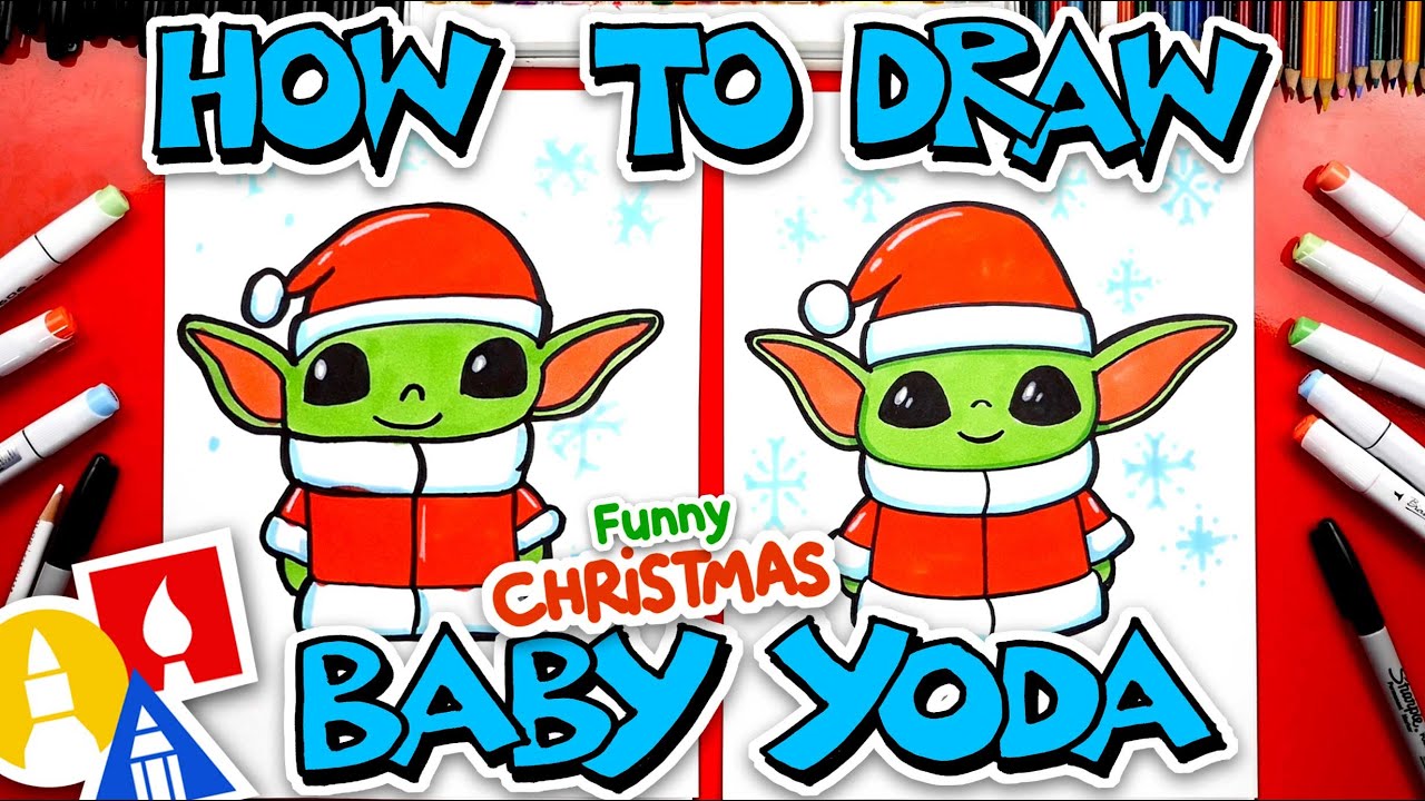 How To Draw Christmas Baby Yoda Youtube