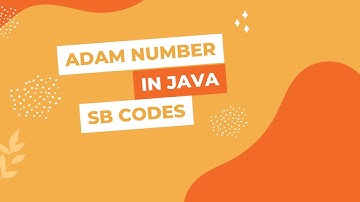 Adam Number in Java  ||  SB Codes #java #programming #coding