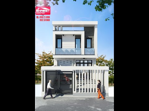 Video Bản thiết kế nhà ống 2 tầng đẹp 4 phòng ngủ diện tích... - youtube