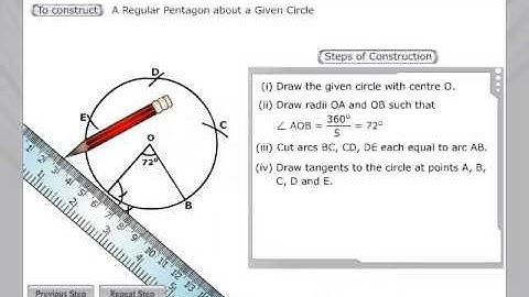 How to Construct Regular Pentagon for a Circle | Example