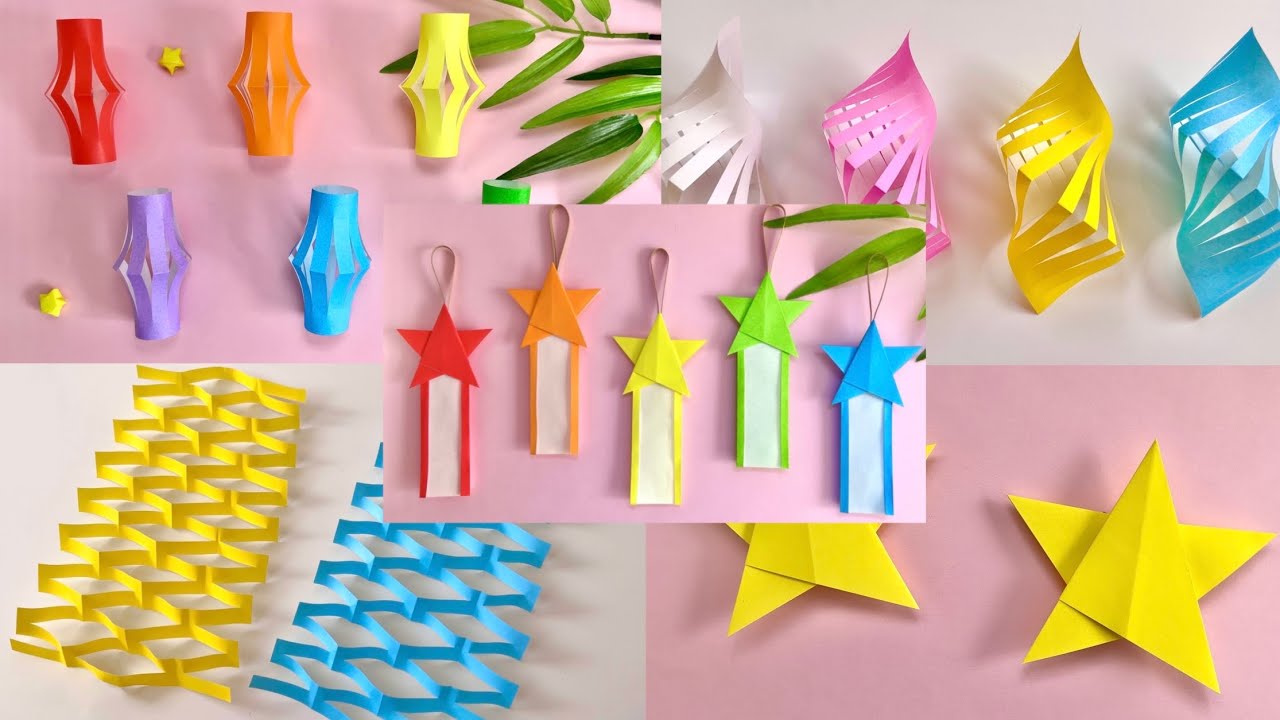 【折り紙】超簡単！七夕折り紙 作り方まとめ 簡単 可愛い Origami Easy Tanabata 折り方 星 短冊 天の川 提灯 貝殻 7月 飾り Paper Craft DIY